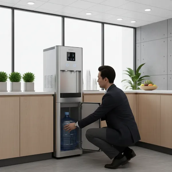 Euhomy bottom loading water dispenser in a modern office environment