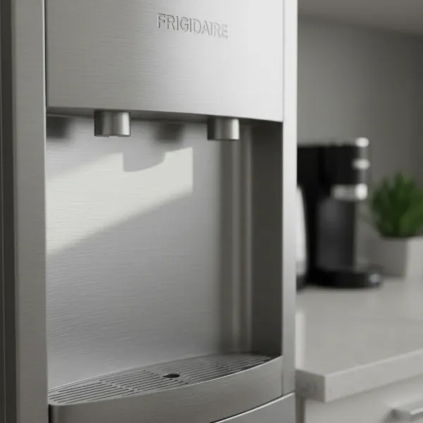 Close-up of the Frigidaire EFWC519's sleek stainless steel exterior.
